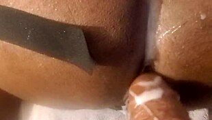 angry ebony wife straps hubby in heels