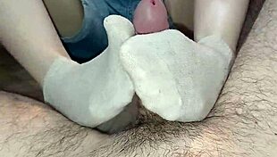 Socksjob Leaves Sock Overflowing With Thick Cum Explosion!