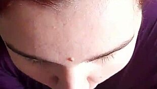 curvy euro babe sucks big cock and takes cum on face