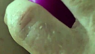 Chubby brunette gapes ass with rainbow dildo creampie