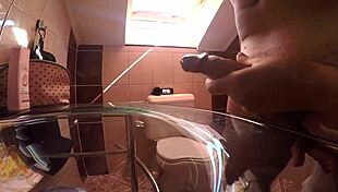 handjob from behind in bathroom homemade couple view from two angles
