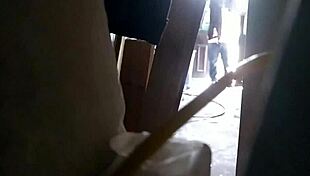 i spy my wife seducing delivery boy in underwear then fucking him hard while cuckold husband hides