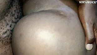 African homemade ebony couple bangs doggystyle on bed close up before sleep