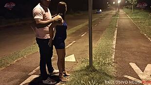 bruna santiny's pussy wrecked outdoors by big cock while hubby films