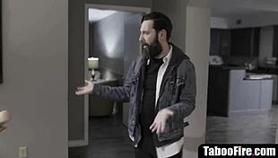 Hot Brunette Teen Takes Rough Doggystyle Pounding from Creepy Stud!