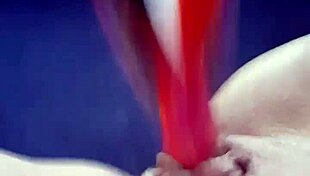 Amateur teen fingers pussy then rams dildo deep solo