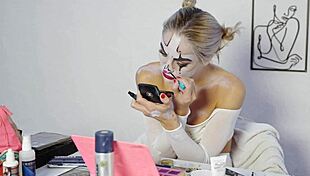 harley quinn cosplay makeup tease by miss daisy diamond for halloween