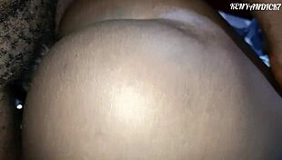 African homemade ebony couple bangs doggystyle on bed close up before sleep