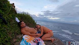 a brazilian couple gets caught fucking on sao paulo beach