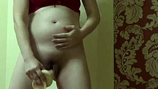 Pregnant Milf's Hairy Pussy Juicy Ass Masturbates Dildo in Pantyhose