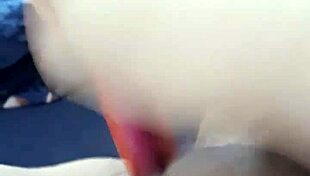 Amateur teen fingers pussy then rams dildo deep solo