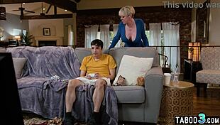 Stepson stares at Dee Williams' wet milf pussy in taboo mother-in-law roleplay