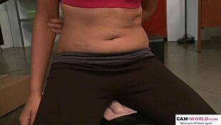 Babe Tests New Toy While Blowing Big Cock