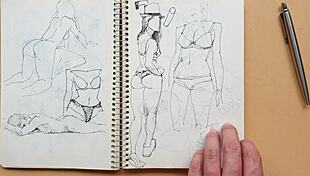 Quick Parker Pen Captures Doggy-Style Foot Fetish in Sketchbook Sketch