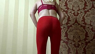 Pregnant Milf's Hairy Pussy Juicy Ass Masturbates Dildo in Pantyhose