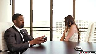 petite assistant's tight ass tempts black boss into deep anal pounding