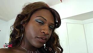 yo this big dick ebony shemale in lingerie gets her cock sucked off good