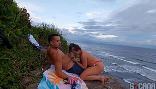 a brazilian couple gets caught fucking on sao paulo beach