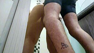 curvy colombian latina grabs pervy roommate fucks her fat ass in shower