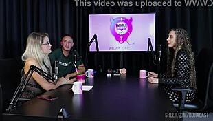 Bruna Carlos and Jujube flaunt sheer red lingerie in Bora casting compilation with big tits tease