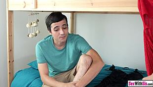 tiny blonde teen's tight pussy wrecked by stepbro post-party!