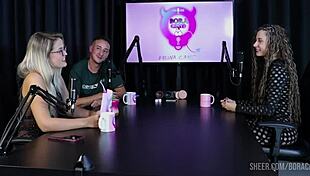 Bruna Carlos and Jujube flaunt sheer red lingerie in Bora casting compilation with big tits tease