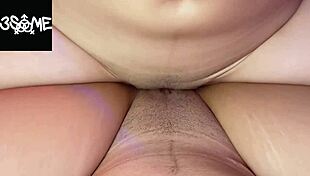 pov homemade lesbian couple scissor wet pussies intimately