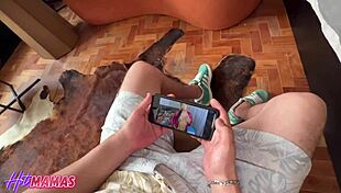 damn, this horny milf rides cock in wild threesome with hubby’s buddies