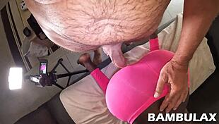 amateur ebony beauty bent over for best interracial doggystyle creampie in her tight pussy