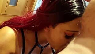 Redhead Latina Ebony Deepthroats Cock with Facial Cumshot Tutorial Demo