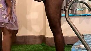 hot couple fucks wildly in hotel room poolside riding cowgirl!