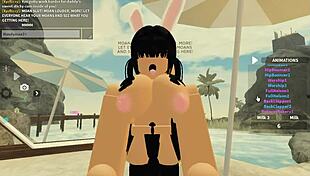 what if roblox turned into wet ass shaking monster cock riding with big tits bouncing