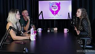 Bruna Carlos and Jujube flaunt sheer red lingerie in Bora casting compilation with big tits tease