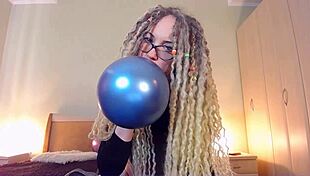 custom balloon fun with curvy mommy showing off her big tits