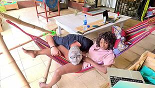 flow's steamy hammock strokes caught on lazy sunday patio balcony