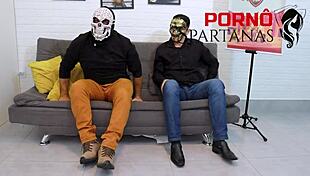 annie plops on the host's lap for her interview and humiliates that pathetic cuckold