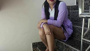 Desi Village Teen Stepdaughter's First Outdoor Doggystyle Pussy Fuck