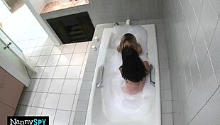 Caught dyke babysitter face-deep in girlfriend's wet snatch pussy riding missionary cumshot