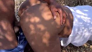 wanna see this ebony pussy take monster cock outdoors?