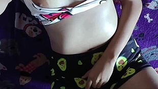 Submissive 18+ Latina Bunny Begs for More Cock on Bed