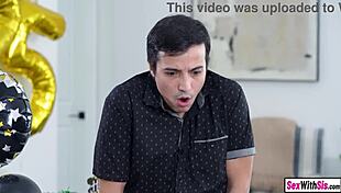 tiny blonde teen's tight pussy wrecked by stepbro post-party!