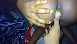 Young ebony spreads ass for monster bbc training