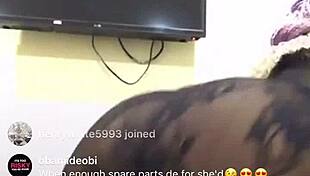 Horny Black African Girl Plays with Nipples and Big Tits