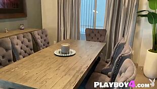 Sophie Dee's huge tits bounce as she poses in bikini then fucks herself hard