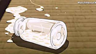 Curvy hentai wife cheats with creampie fuck and pussy lick