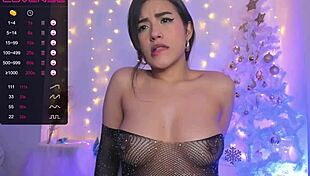 Her petite frame shakes with small tits and massive moans