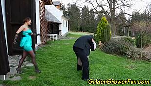 Pee Whores Drenched in Golden Showers Before Hardcore Outdoor Fucks