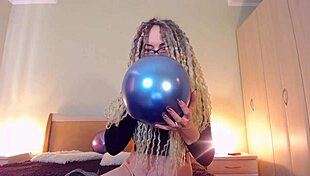 custom balloon fun with curvy mommy showing off her big tits