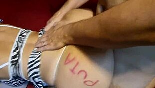 Wife's huge ass screams for cum in lingerie doggystyle with lucas
