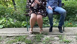 my mother-in-law's wet pussy drips hot nectar just outside in her miniskirt